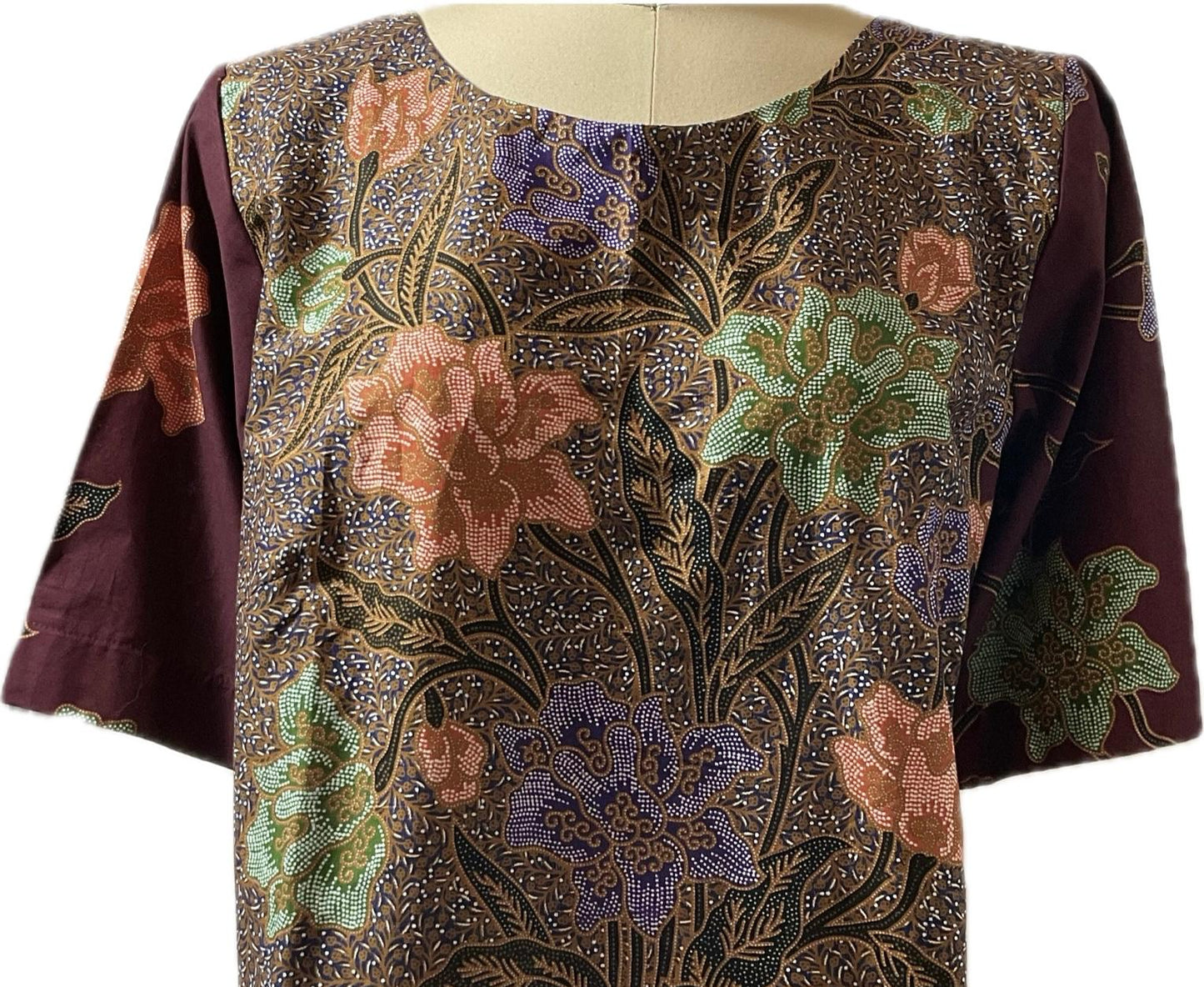 Ladies Batik Top LBT-XXL-MAROON-Q11111001