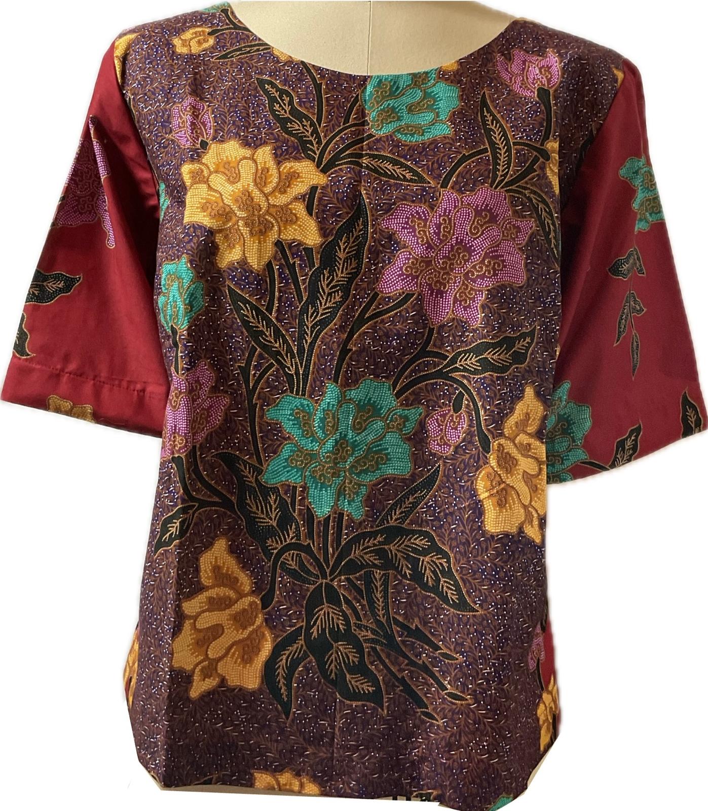 Ladies Batik Top LBT-XXL-MAROON-Q11111003