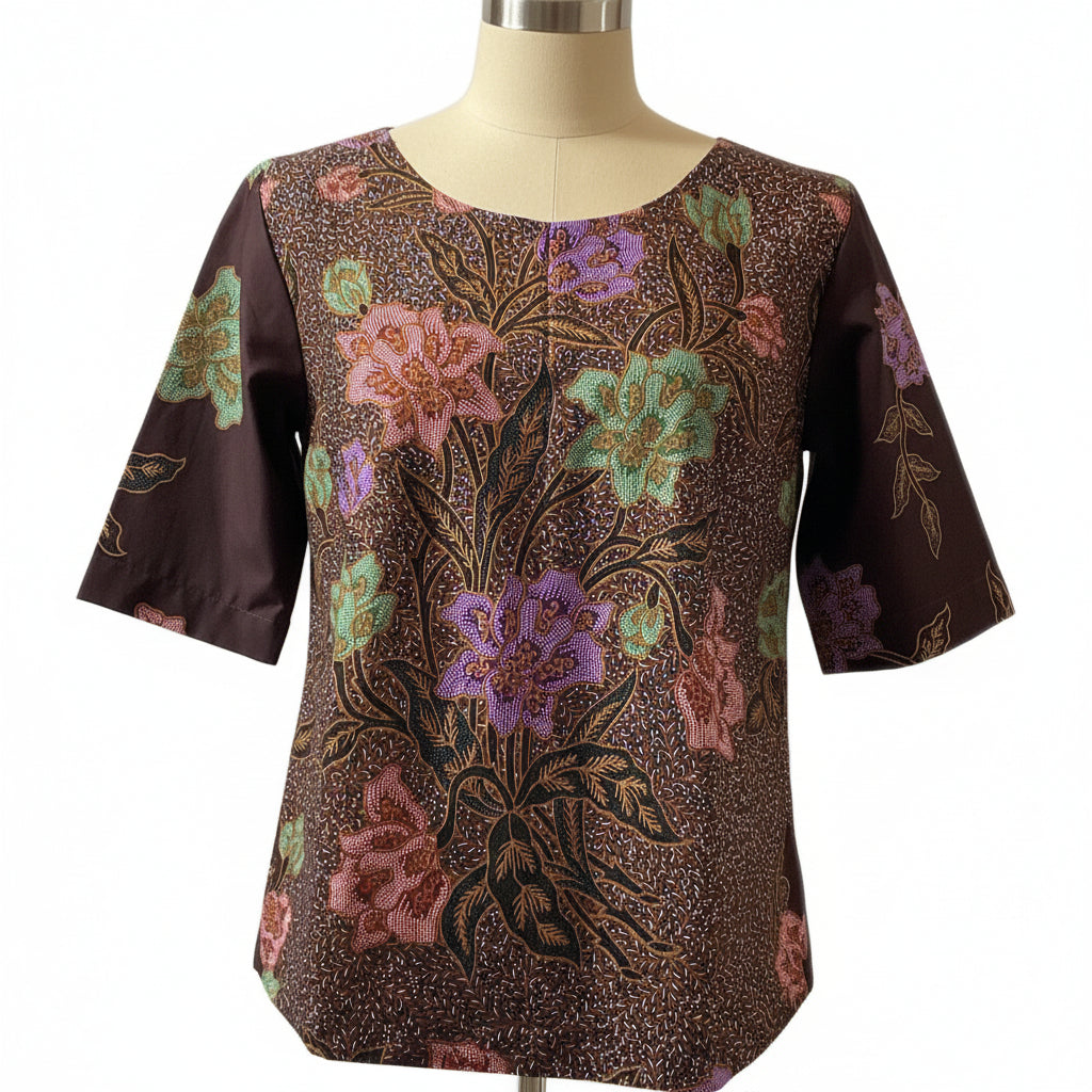 Ladies Batik Top LBT-XXL-BROWN-Q11111004