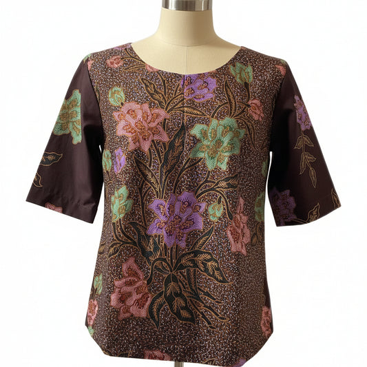 Ladies Batik Top LBT-XXL-BROWN-Q11111004