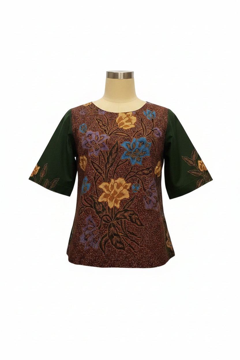 Ladies Batik Top LBT-XXL-GREEN-Q11111005