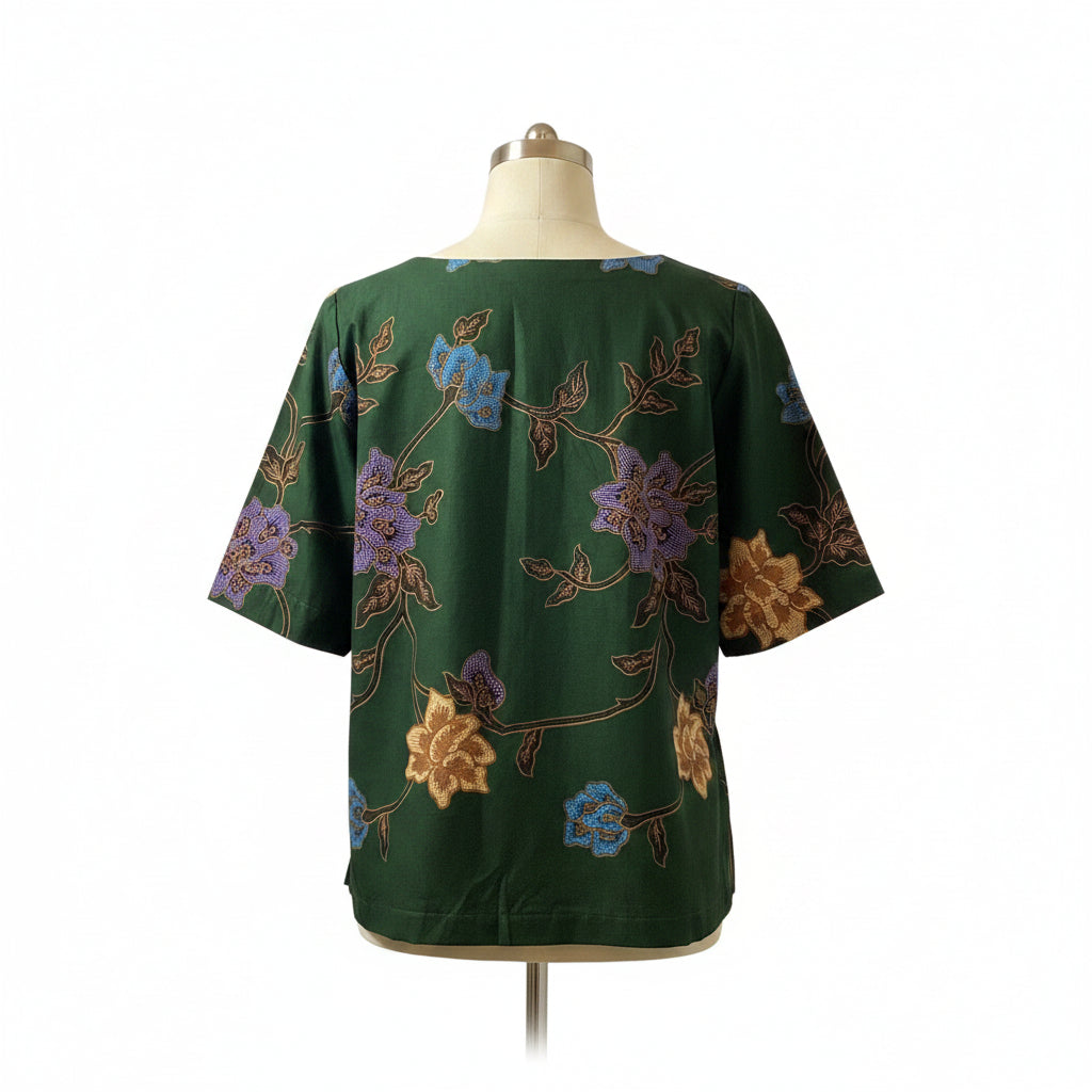 Ladies Batik Top LBT-XXL-GREEN-Q11111005