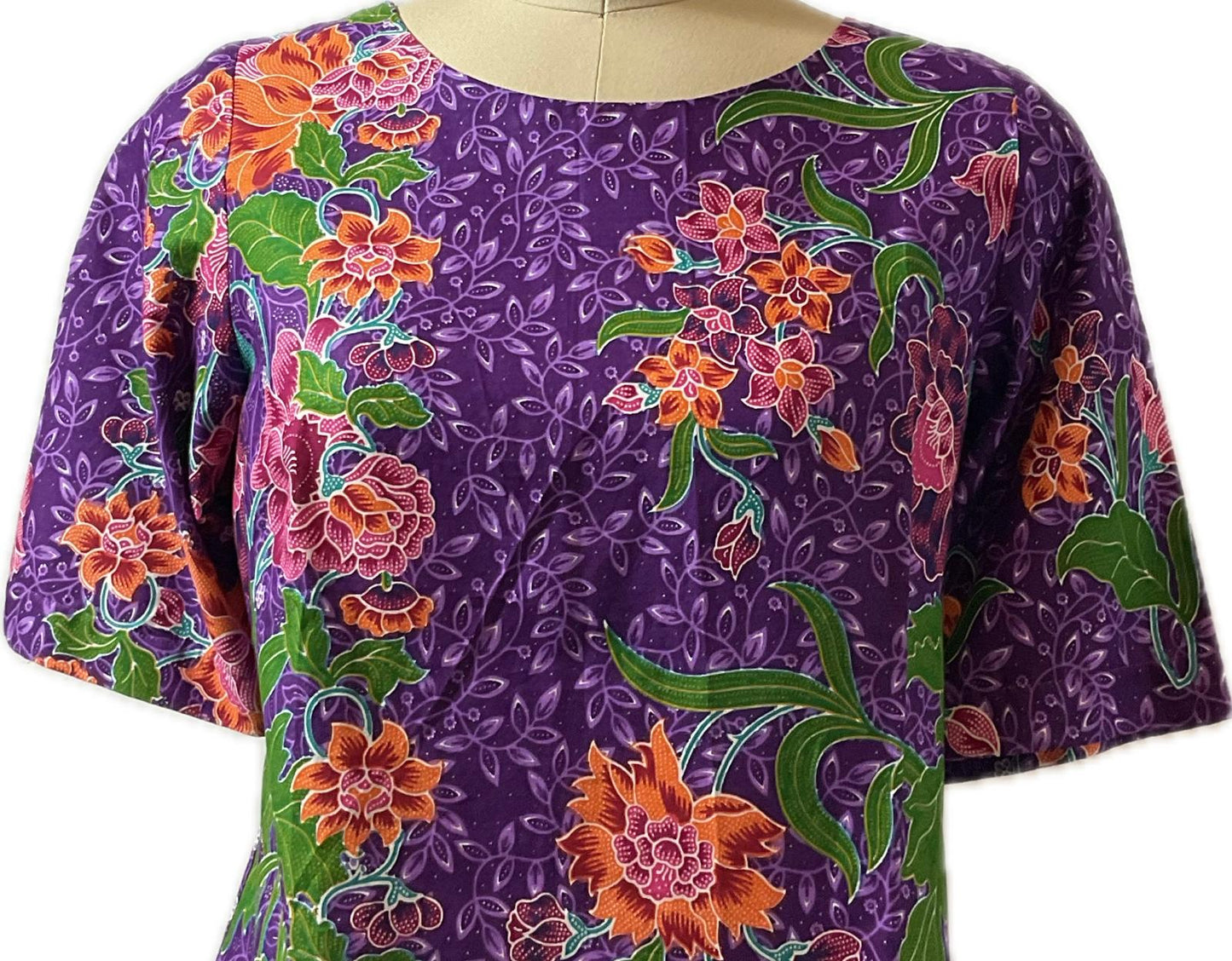 Ladies Batik Top LBT-S-PURPLE-S1002