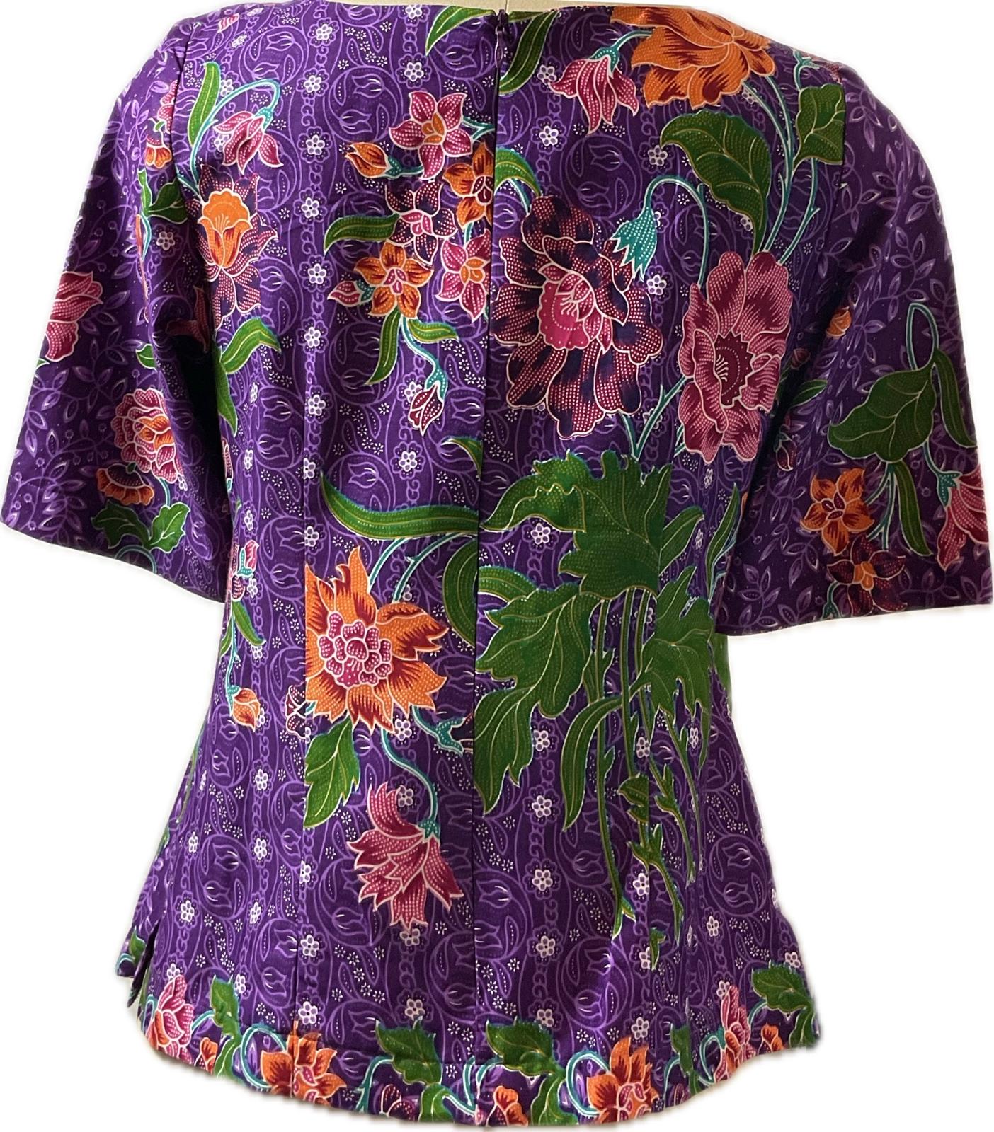 Ladies Batik Top LBT-S-PURPLE-S1002