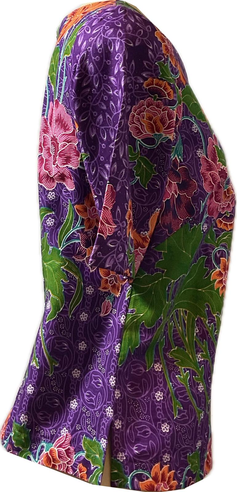 Ladies Batik Top LBT-M-PURPLE-S11001