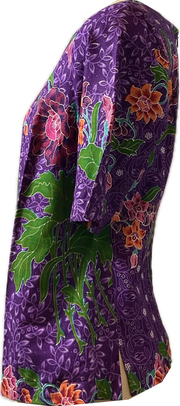 Ladies Batik Top LBT-M-PURPLE-S11001