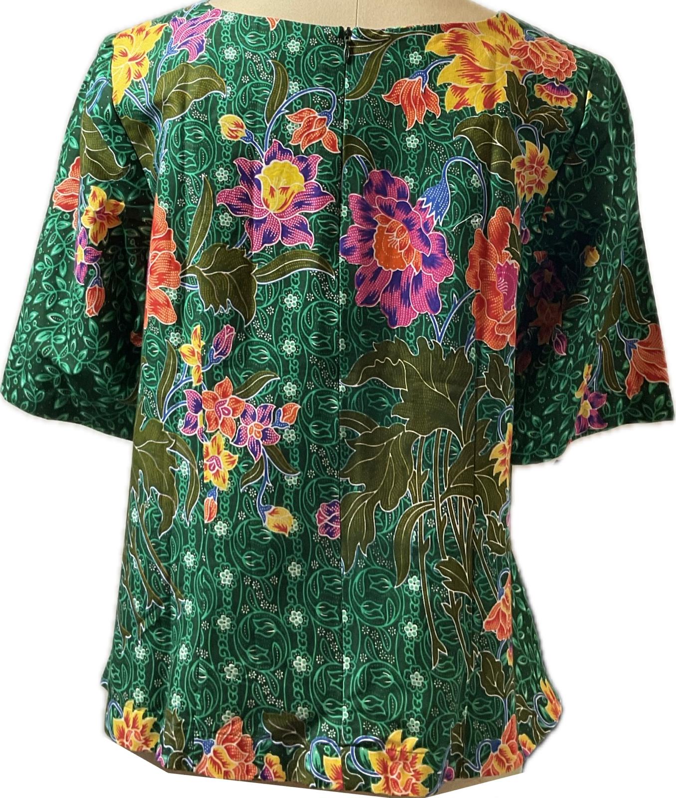 Ladies Batik Top LBT-XL-GREEN-S1111001