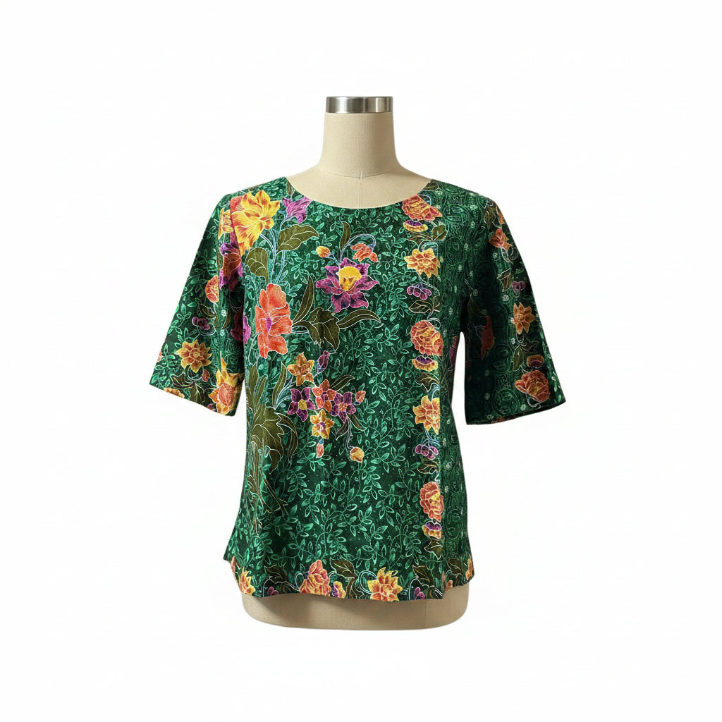 Ladies Batik Top LBT-XL-GREEN-S1111001