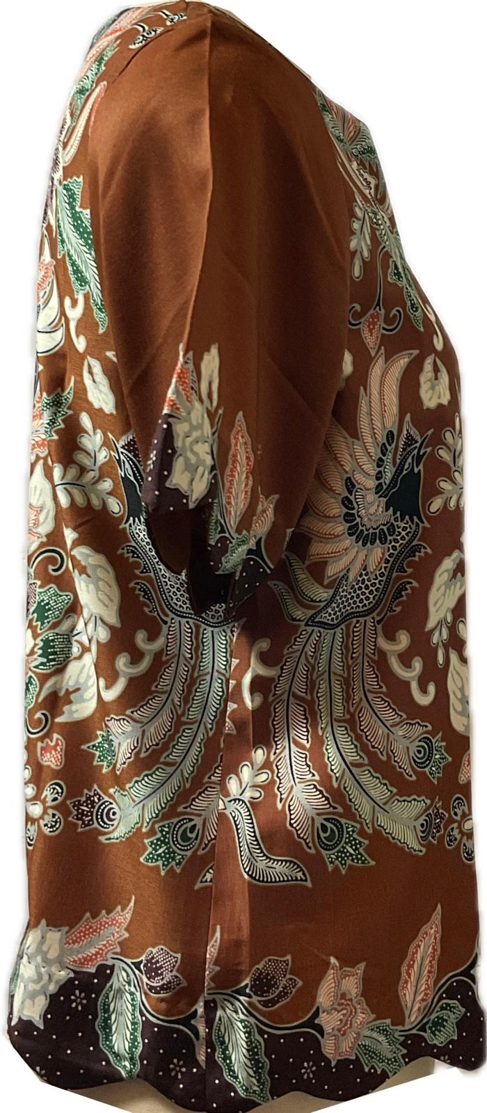 Ladies Batik Top LBT-M-BROWN-T11001