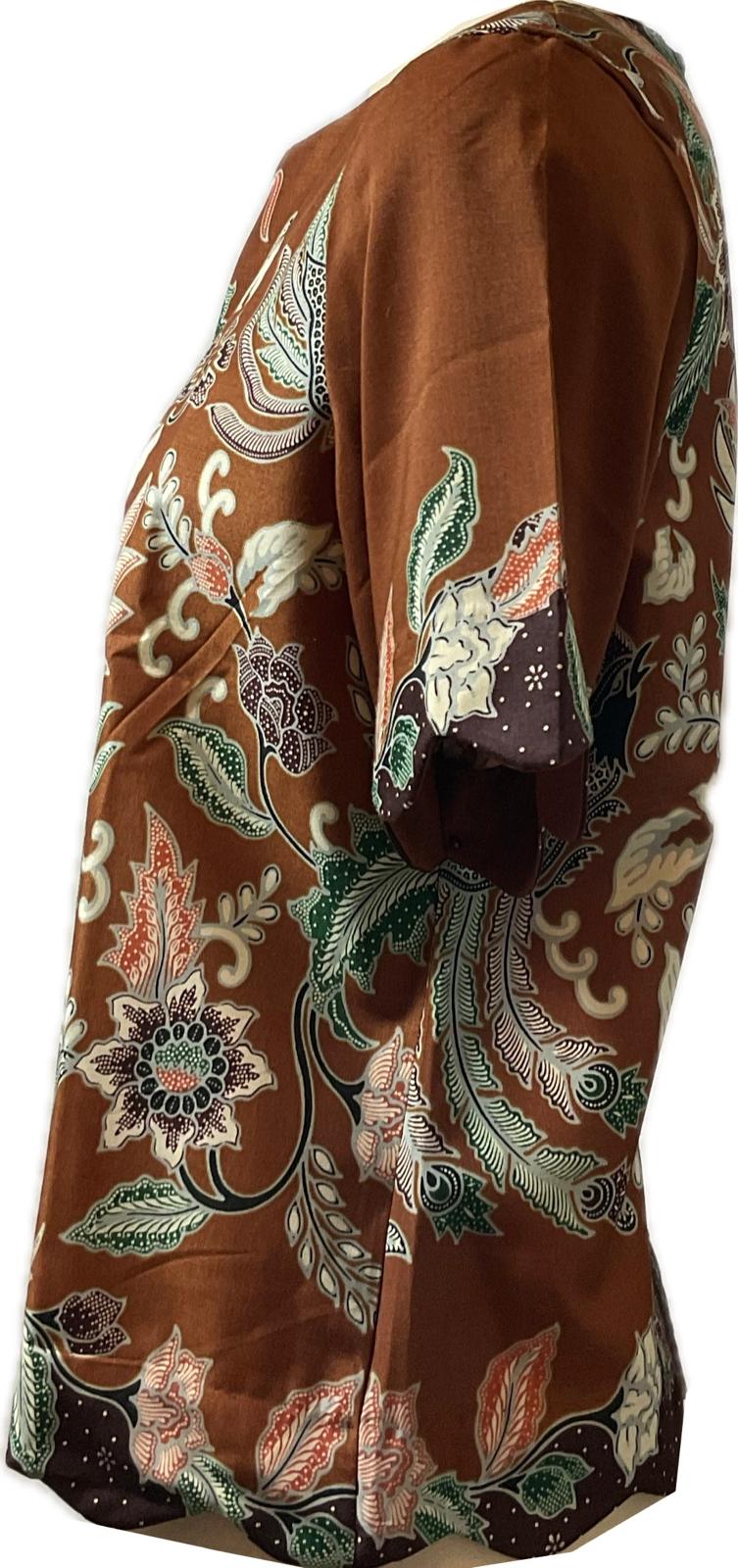 Ladies Batik Top LBT-M-BROWN-T11001