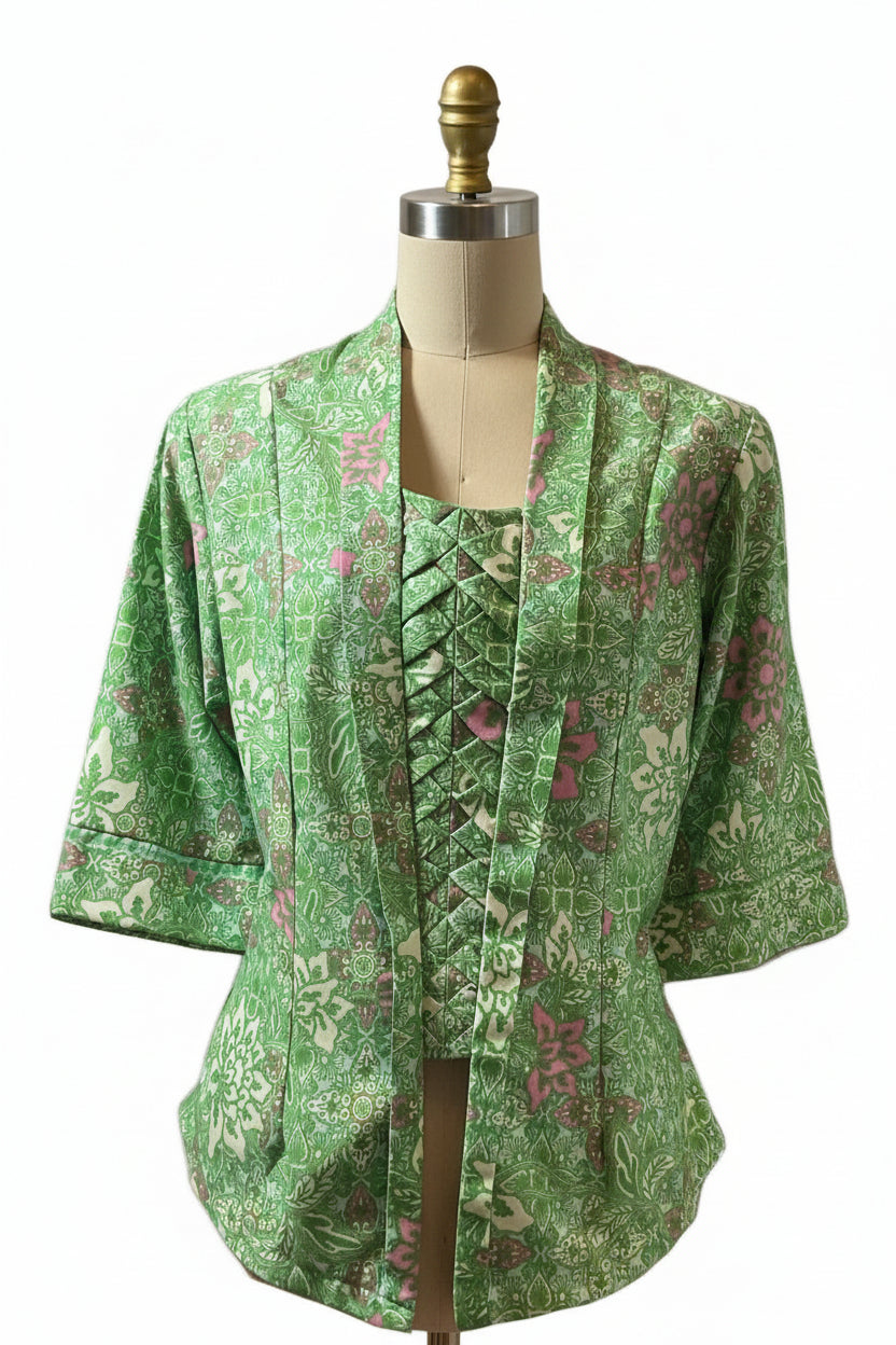 Ladies Batik Top LBT-XL-GREEN-U1111001