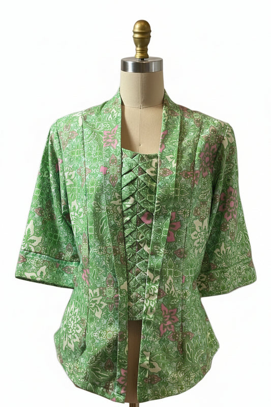 Ladies Batik Top LBT-XL-GREEN-U1111001