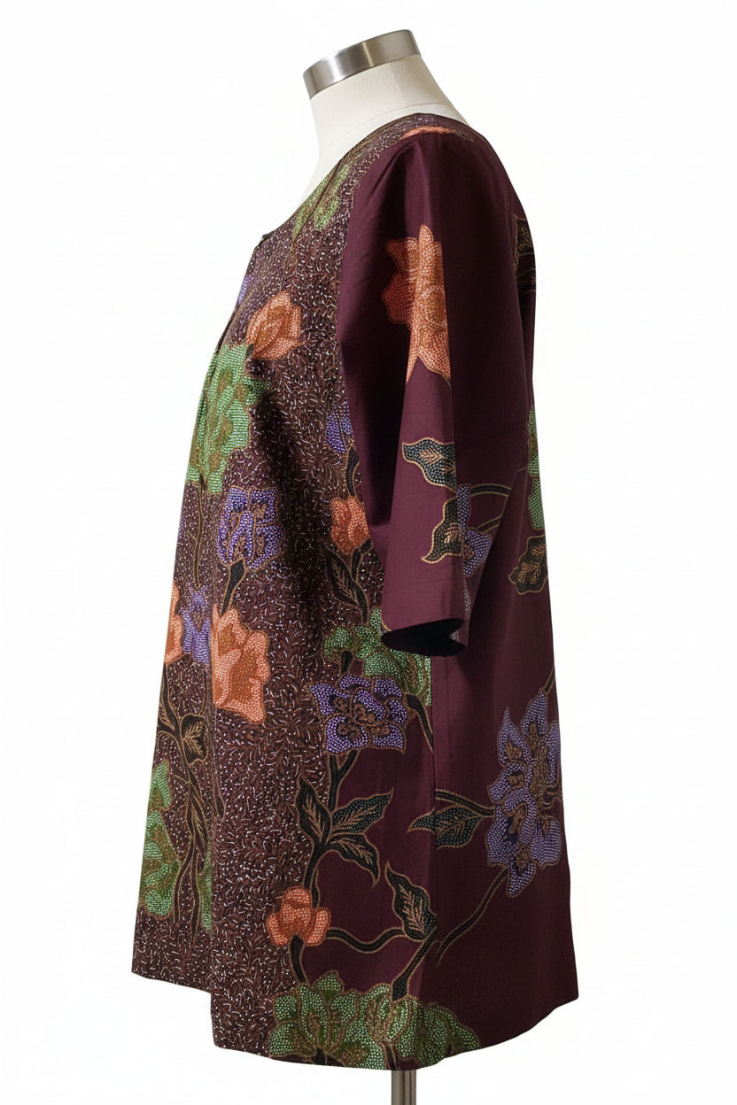 Ladies Batik Top LBT-XL-MAROON-Q1111001
