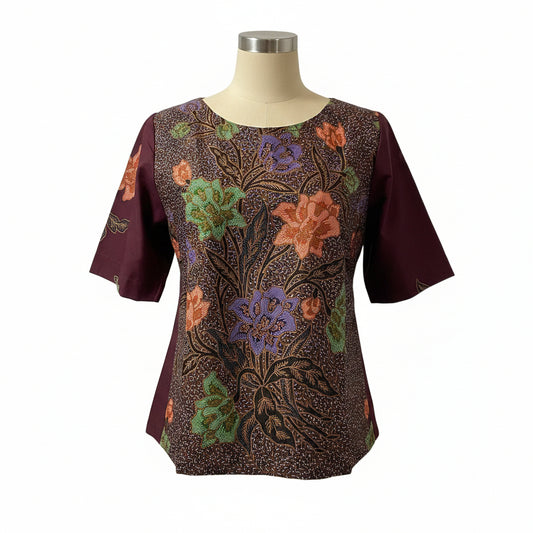 Ladies Batik Top LBT-XL-MAROON-Q1111001