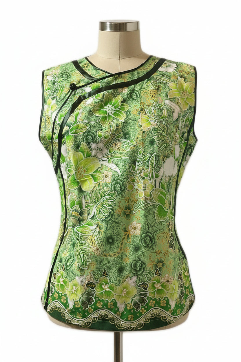Ladies Batik Top LBT-L-GREEN-V111002