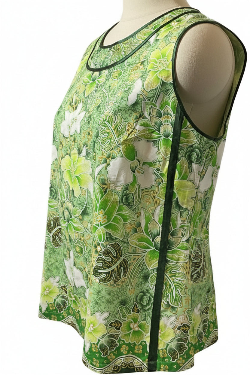 Ladies Batik Top LBT-L-GREEN-V111002