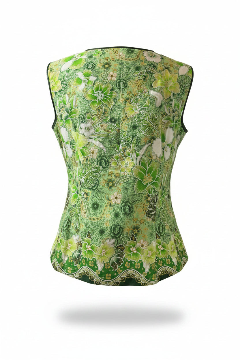 Ladies Batik Top LBT-L-GREEN-V111002