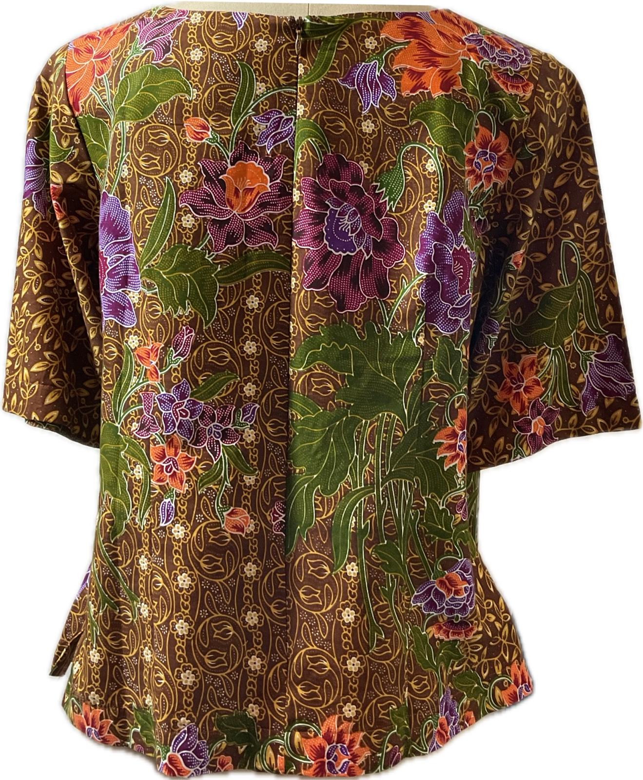 Ladies Batik Top LBT-XL-BROWN-S1111002
