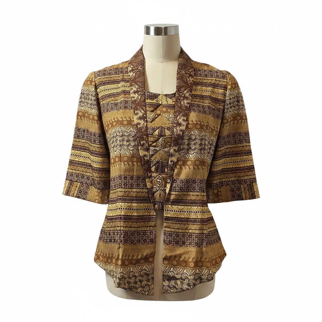 Ladies Batik Top LBT-S-YELLOW-X1001