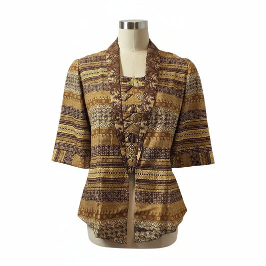 Ladies Batik Top LBT-S-YELLOW-X1001
