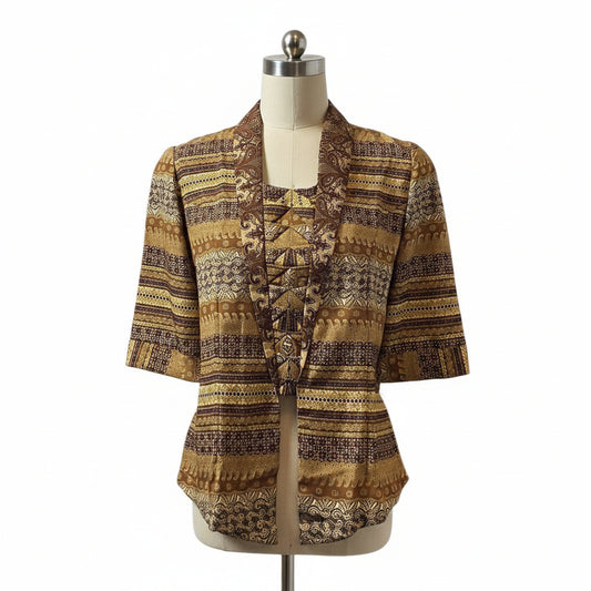 Ladies Batik Top LBT-S-YELLOW-X1003