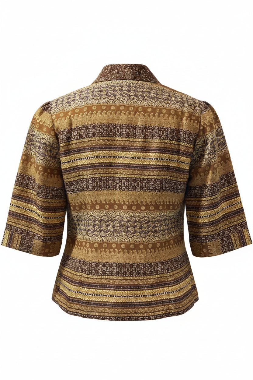 Ladies Batik Top LBT-S-YELLOW-X1001