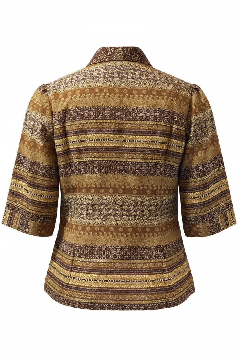 Ladies Batik Top LBT-S-YELLOW-X1003
