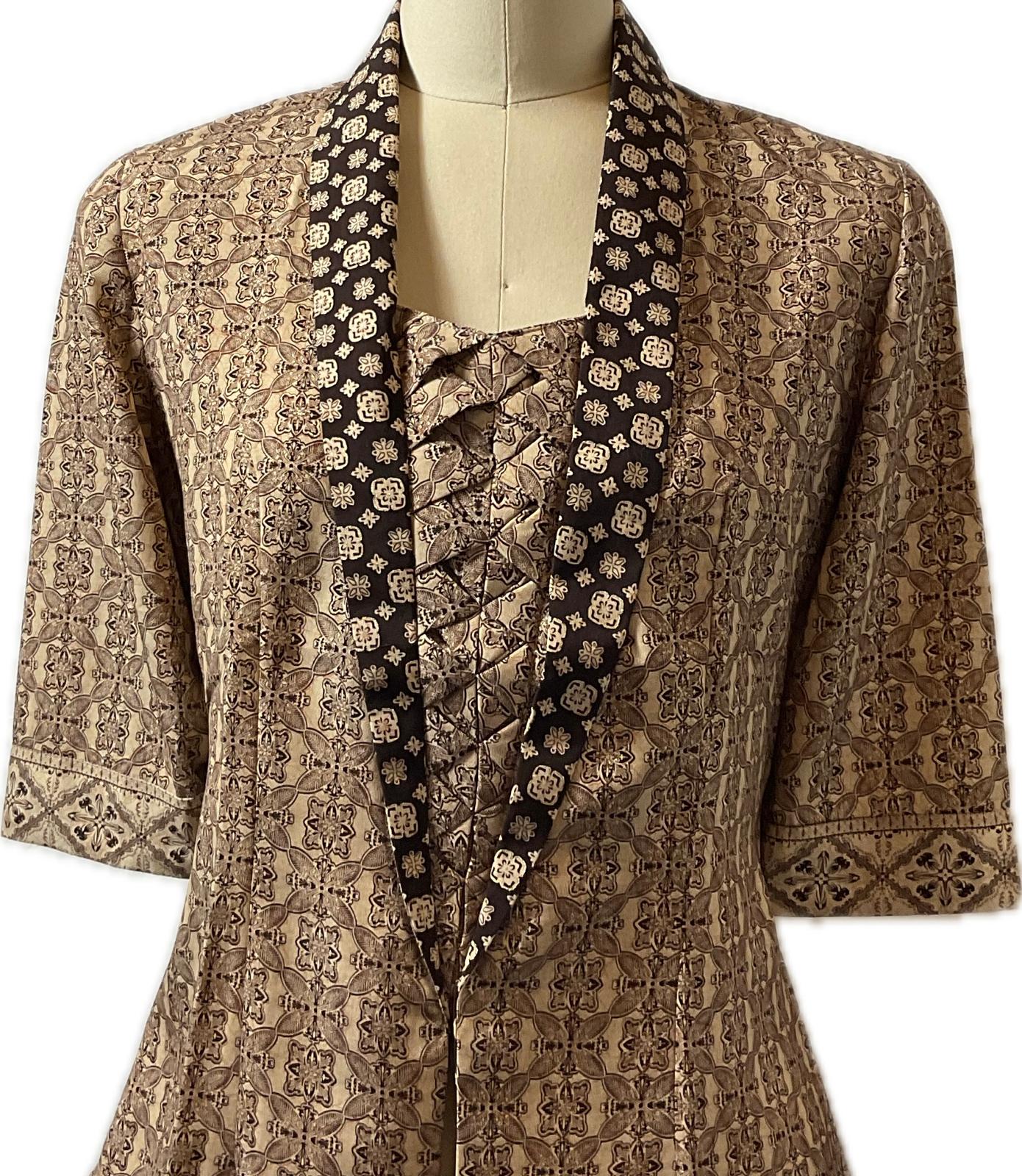 Ladies Batik Top LBT-S-BROWN-X1004