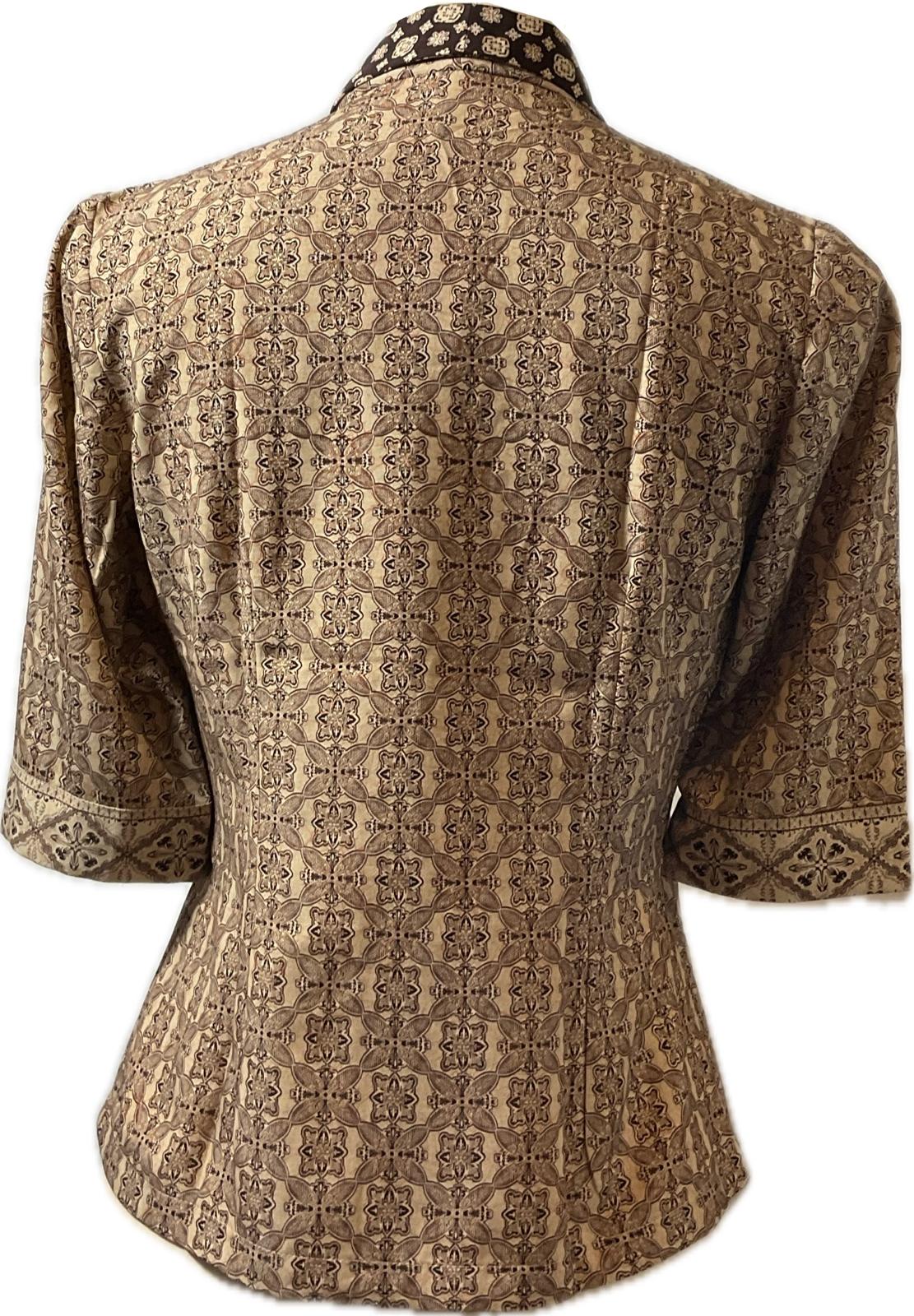 Ladies Batik Top LBT-S-BROWN-X1004