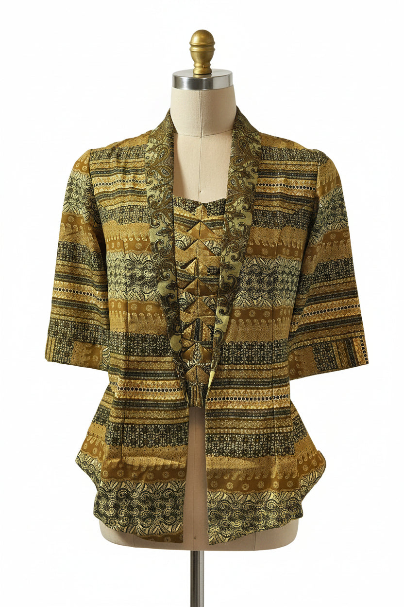 Ladies Batik Top LBT-S-YELLOW-X1002
