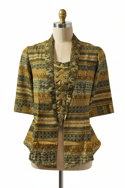 Ladies Batik Top LBT-S-YELLOW-X1002
