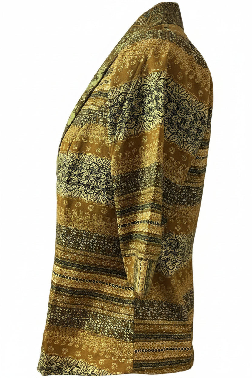Ladies Batik Top LBT-S-YELLOW-X1002