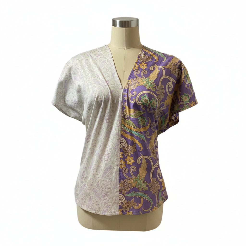 Ladies Batik Top LBT-FS-PURPLE-ZFS1001