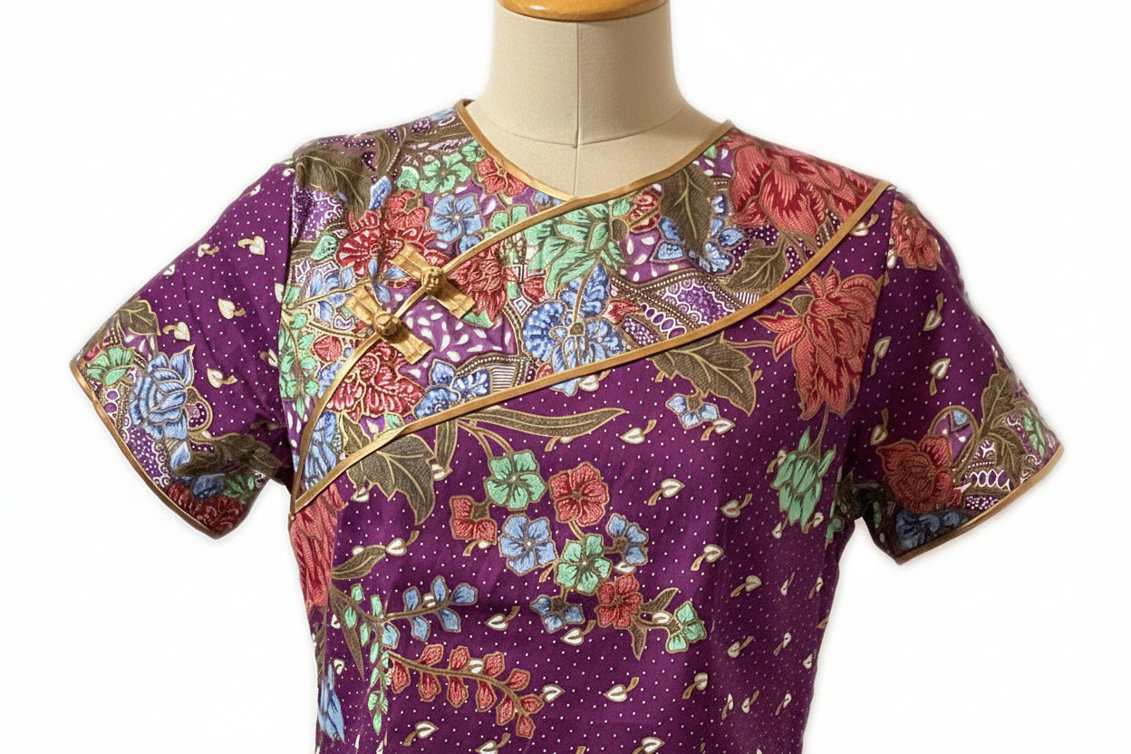 Ladies Batik Top LBT-S-PURPLE-AD1001