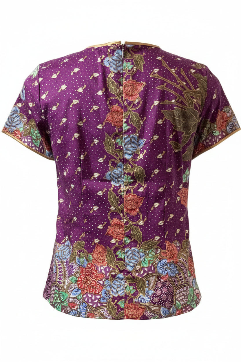 Ladies Batik Top LBT-S-PURPLE-AD1001