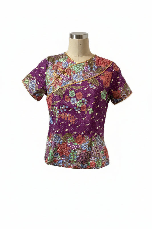 Ladies Batik Top LBT-S-PURPLE-AD1001