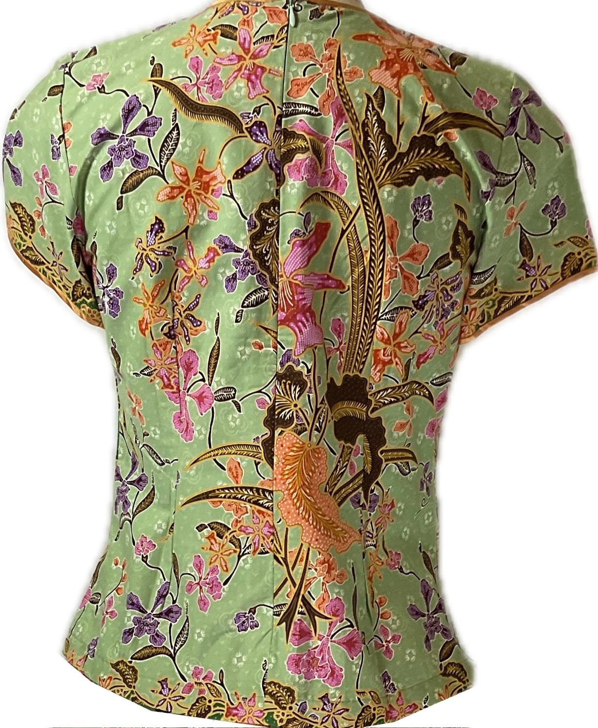 Ladies Batik Top LBT-S-GREEN-AD1002