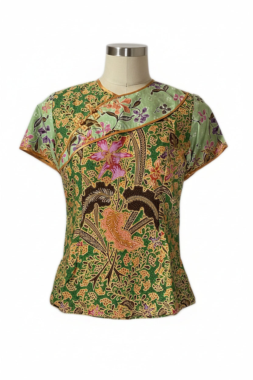 Ladies Batik Top LBT-S-GREEN-AD1002