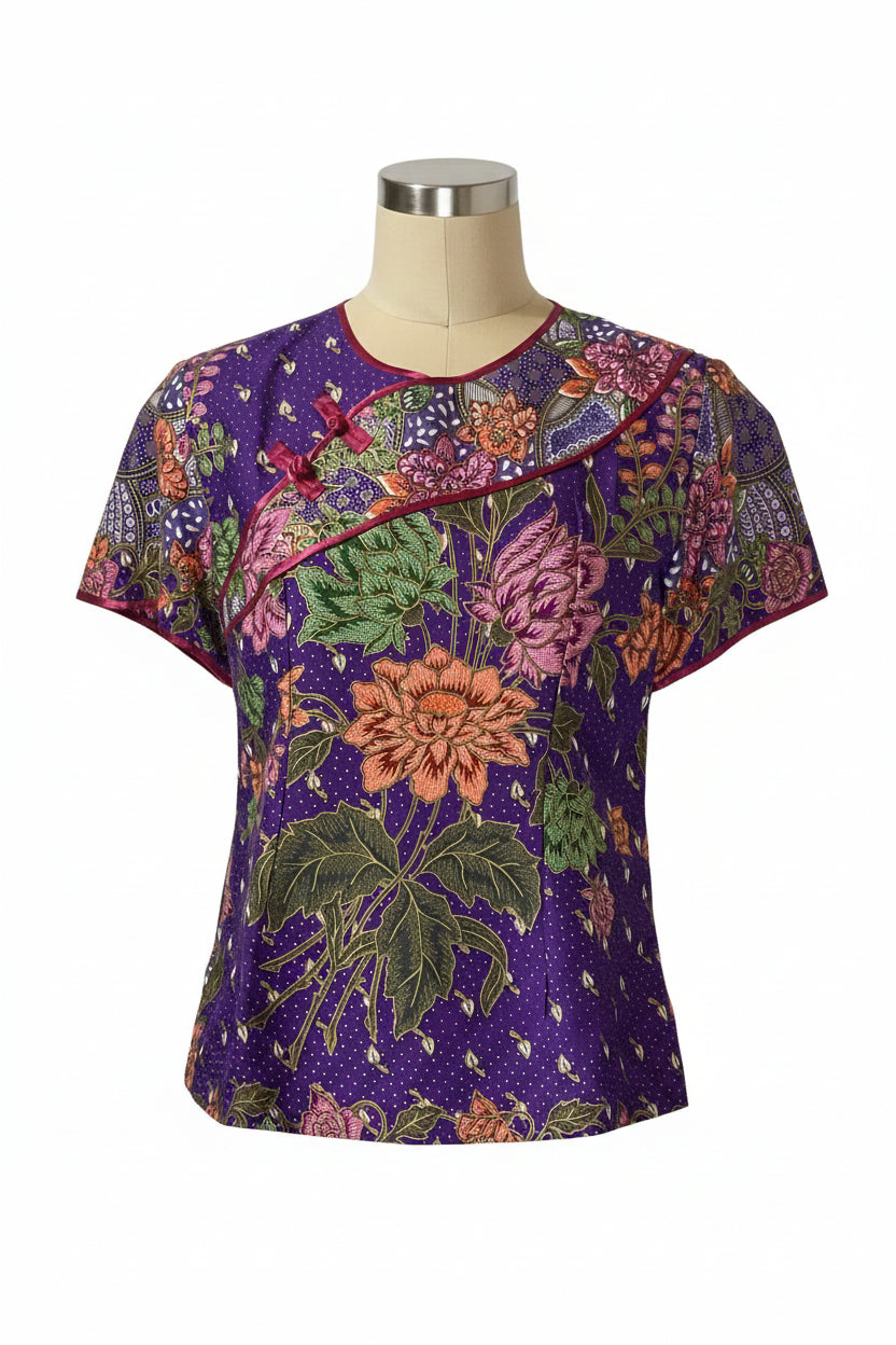 Ladies Batik Top LBT-M-PURPLE-AD11001