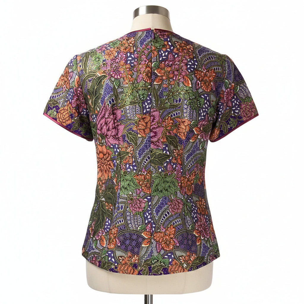 Ladies Batik Top LBT-M-PURPLE-AD11001