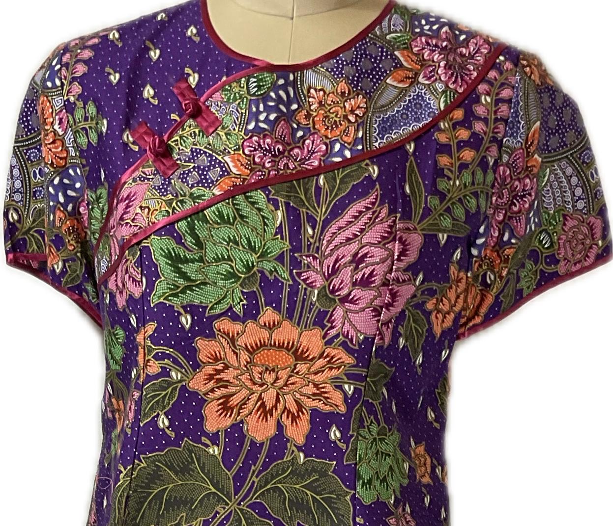 Ladies Batik Top LBT-M-PURPLE-AD11001