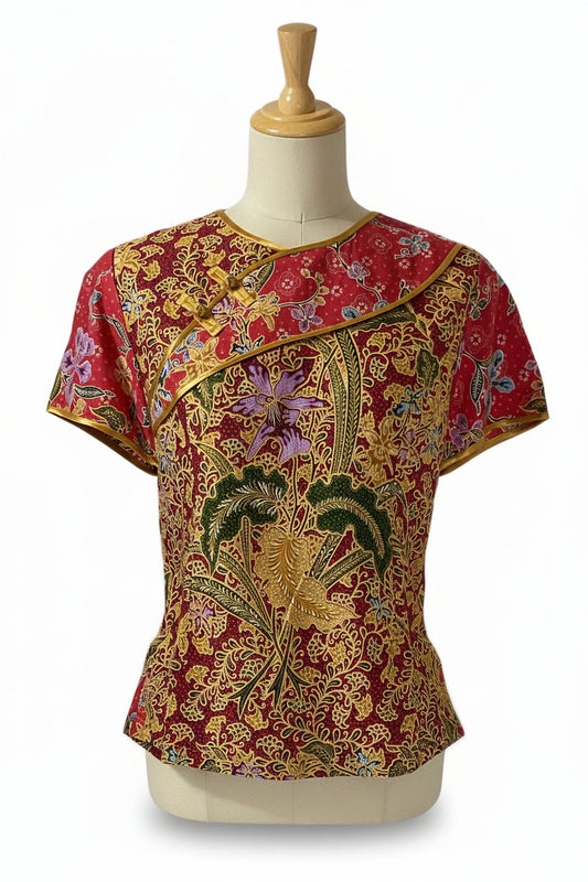 Ladies Batik Top LBT-M-RED-AD11003