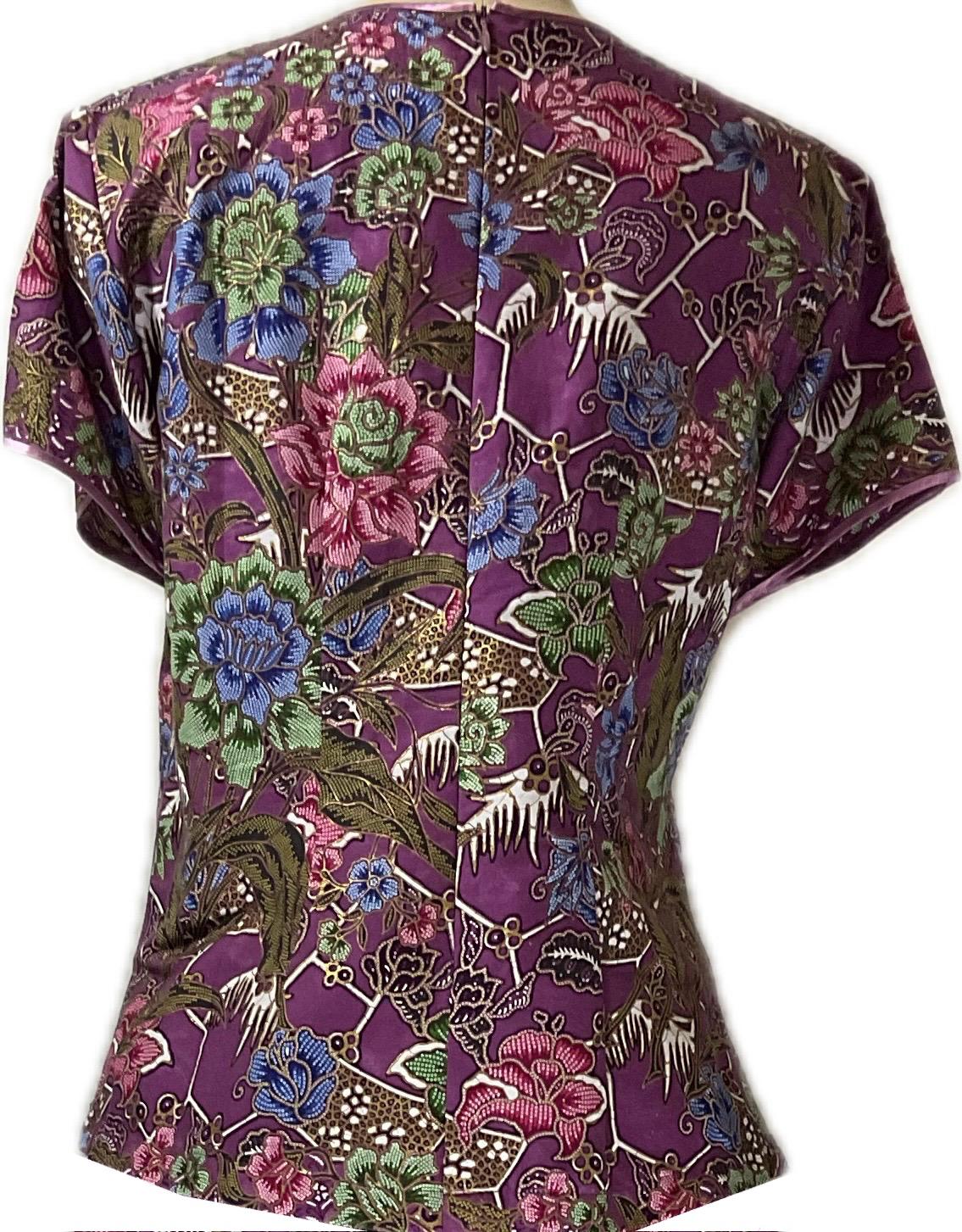 Ladies Batik Top LBT-L-PURPLE-AD111001