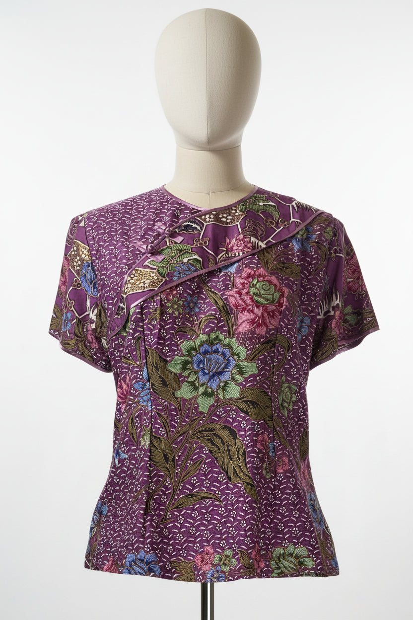 Ladies Batik Top LBT-L-PURPLE-AD111001