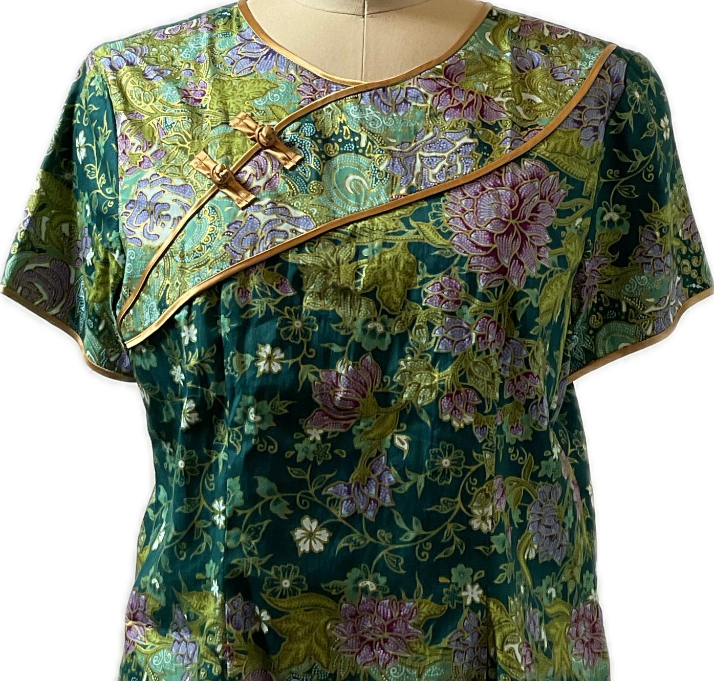 Ladies Batik Top LBT-M-GREEN-AD11005
