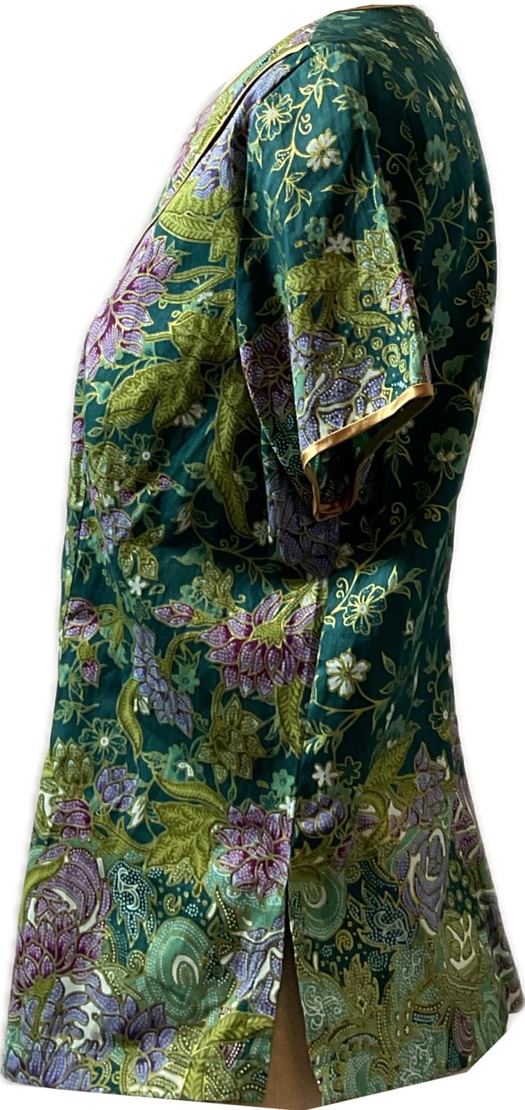 Ladies Batik Top LBT-M-GREEN-AD11005