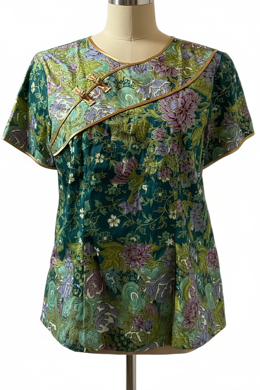 Ladies Batik Top LBT-M-GREEN-AD11005