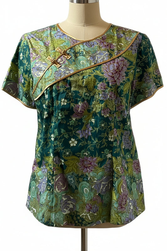 Ladies Batik Top LBT-M-GREEN-AD11005