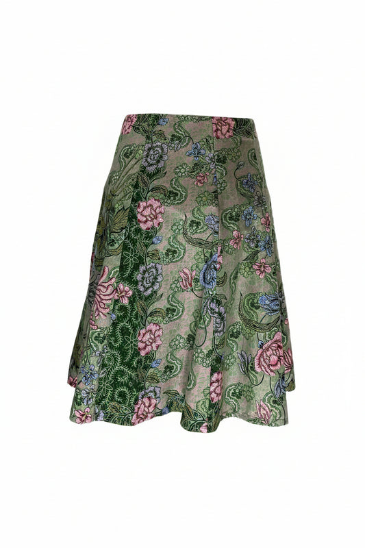 Ladies Batik Skirt LBSS-S-GREEN-A11-1001
