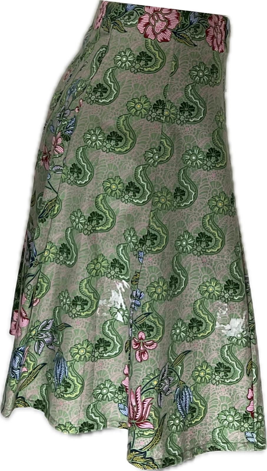 Ladies Batik Skirt LBSS-S-GREEN-A11-1001